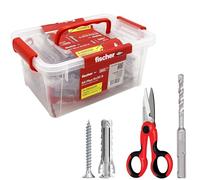 Fischer Vaschetta 500 Tasselli SX Plus 6mm con Vite + Forbici Ergonomiche + Punta Trapano SDS Plus, 570210