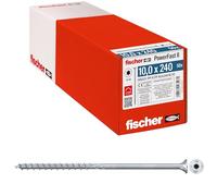 Fischer Viti per Legno e Costruzioni PowerFast FPF II CTP 10,0x240, Filettatura Parziale, Testa Svasata Piana, Impronta Torx, Zincata Bianca, 50 Pz, 566323