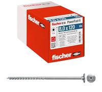 Fischer Viti per Legno e Costruzioni PowerFast FPF II STP 8,0x120, Filettatura Parziale, Testa Svasata Flangiata per Installazione a Scomparsa o a Filo Superficie, Impronta Torx, 50 Pz, 566357