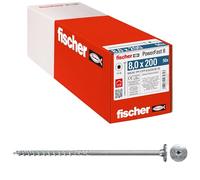 Fischer Viti per Legno e Costruzioni PowerFast FPF II STP 8,0x200, Filettatura Parziale, Testa Svasata Flangiata per Installazione a Scomparsa o a Filo Superficie, Impronta Torx, 50 Pz, 566361