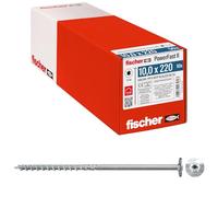 Fischer Viti per Legno e Costruzioni PowerFast FPF II WTP 10,0x220, Filettatura Parziale, Testa Svasata Flangiata, Impronta Torx, Zincata Bianca, 50 Pz, 566345
