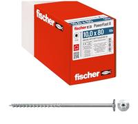 Fischer Viti per Legno e Costruzioni PowerFast FPF II WTP 10,0x80, Filettatura Parziale, Testa Svasata Flangiata, Impronta Torx, Zincata Bianca, 50 Pz, 566338