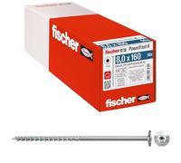 Fischer Viti per Legno e Costruzioni PowerFast FPF II WTP 8,0x160, Filettatura Parziale, Testa Svasata Flangiata, Impronta Torx, Zincata Bianca, 50 Pz, 566336