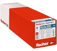 Fischer Viti per Legno e Costruzioni PowerFull II CHTF 10,0x300, Filetto Totale, Testa Cilindrica, Impronta Torx, Zincata Bianca, 25 Pz, 562970