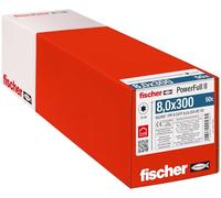 Fischer Viti per Legno e Costruzioni PowerFull II CHTF 8,0x300, Filetto Totale, Testa Cilindrica, Impronta Torx, Zincata Bianca, 50 Pz, 562967