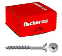 Fischer Viti per Legno o Truciolare a Filetto Parziale, Torx, Testa Svasata Piana, Lega di Acciaio, Blu (Passivato), 3.5 x 50 mm