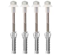 Fischer WB 2 INOX Tasselli per Water WC e Bidet a Pavimento con Foro Verticale, 4 Pezzi, Vite in Acciaio Inox AISI 430 e Dado Nichelato