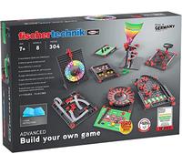 fischerfischertechnik Build-Your-Own-Game 564067 - costruzioni per bambini, giochi bambino da 7 anni, raccolta di giochi come roulette, ruota della fortuna e labirinto