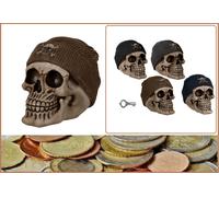 Look Salvadanaio Teschio Protezione di Marinaio Decorazione ca 14x14 cm Grigio