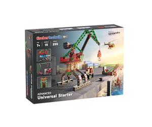 fischertechnik 536618 ADVANCED Universal Starter - Costruzioni per bambini da 7 anni, gioco educativo con carrucola, gru e macchina da corsa, stimola la comprensione tecnica