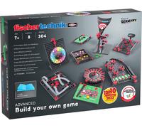 fischerfischertechnik Build-Your-Own-Game 564067 - costruzioni per bambini, giochi bambino da 7 anni, raccolta di giochi come roulette, ruota della fortuna e labirinto