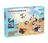 fischertechnik Junior Max, gioco di costruzioni 5+ anni, 10 modelli | Kit di costruzione solare per bambini 576101 con modelli diversi: turbina eolica, elicottero, trattore, tosaerba