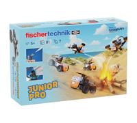 fischertechnik Junior Pro, gioco di costruzioni 5+ anni, 7 modelli | Kit di costruzione per bambini 576100 con modelli diversi: camion dei pompieri, drone antincendio, funzione di spruzzatura