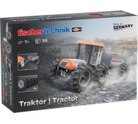 fischertechnik Tractor 576107 - kit di costruzione educativo, trattore con rimorchio da montare per bambini a partire da 7 anni, arancione