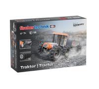 fischertechnik Tractor 576107 - kit di costruzione educativo, trattore con rimorchio da montare per bambini a partire da 7 anni, arancione