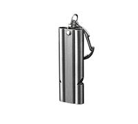 Fischietti di emergenza fischio doppio tubo in acciaio inox con portachiavi decibel per palestra scuola all'aperto 1 pz utile