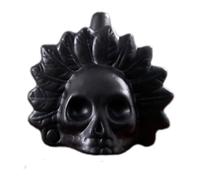 Fischietto azteco della morte, fischietto, suono acuto, grido forte, ceramica piumata, decorazione di Halloween, utilizzato per intrattenimento e sollievo dallo stress (nero)
