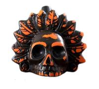 Fischietto azteco della morte, fischietto, suono acuto, grido forte, ceramica piumata, decorazione di Halloween, utilizzato per intrattenimento e sollievo dallo stress (rosso e nero)