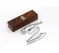 Fischietto Boatswain in ottone da 12,7 cm con scatola Bosun Call Pipe finitura argento