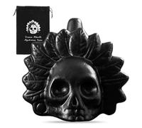Fischietto della Morte Azteca, Fischietto Azteco Autentico con Urla Umane a 125 dB, Aztec Death Whistle per Halloween e Festa dei Morti con Borsa con Coulisse