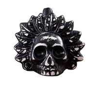 Fischietto della morte azteco, 125+ dB urlante, autentico fantasma azteco per Halloween e regalo del giorno dei morti (nero + bianco)