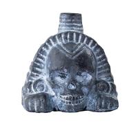 Fischietto della morte azteco, 125 decibel, vero e proprio teschio umano che urla, per Halloween e il giorno dei morti (nero A)