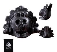 Fischietto della morte azteco che urla reale,a forma di teschio,autentico fischietto azteco,fischietto da urlo più forte a oltre 125 decibel(Borsa portaoggetti inclusa) (Nero opaco)