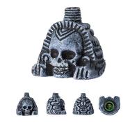 Fischietto della morte azteco con urlo umano - Design horror a forma di teschio 3D, strumento di sopravvivenza multifunzionale, Halloween(C)