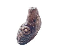 Fischietto della morte azteco, fino a 125+ decibel, fischietto della morte azteco che urla, più forte, autentico, umano, ehecachichtli che suona urla, fischietto da guerra (grigio scuro)