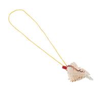 Fischietto di Conchiglia Naturale Beige 9-10cm Cordino