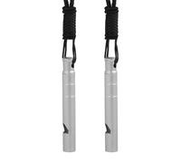 Fischietto di emergenza in titanio da 2 pezzi, suono ad alto volume da 120 dB per sport, escursionismo e sicurezza