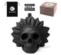 Fischietto di Morte Azteco, Autentico Umano Suonante, Aztec Death Whistle, Fischietto Più Forte a 125+ Decibel, Urlando Aztechi Pipa di Guerra, per Halloween Giorno dei Morti (Dio del Vento Nero)