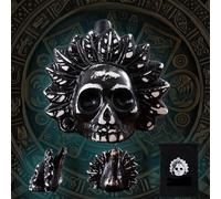 Fischietto di morte azteco, Real Screaming Aztec Death Whistle, fischietto per la morte, 125+Db Urlo umano autentico e reale, Fischietto in ceramica più rumoroso (black white)