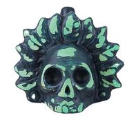 Fischietto di morte azteco, Real Screaming Aztec Death Whistle, fischietto per la morte, 125+Db Urlo umano autentico e reale, Fischietto in ceramica più rumoroso (green black)