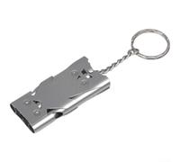 Fischietto di sopravvivenza, 1 pezzo, fischietti di sicurezza per canottaggio, campeggio, escursionismo, zaino in spalla, design a 3 tubi in acciaio inossidabile con portachiavi, salvataggio ad alta
