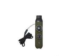 Fischietto di sopravvivenza a 7 componenti progettato per la sicurezza della navigazione, tra cui bussola, sorgente luminosa a LED, lente d'ingrandimento, specchio, termometro e cavità (verde)