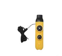 Fischietto di sopravvivenza a 7 componenti progettato per la sicurezza della navigazione, tra cui bussola, sorgente luminosa a LED, lente d'ingrandimento, specchio, termometro e cavità (giallo)