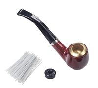 Fischietto in legno, per tabacco, per tabacco, con detergente per pipa, portatile e rimovibile, per moda, feste a tema, teatro e molti altri