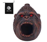 Fischietto Morte Azteco, Autentico Fischietto Urlante Azteco del Gorilla Bigfoot per Celebrazione Messicana dei Morti di Halloween Facile Suonare da Collezione per Autodifesa (Marrone)