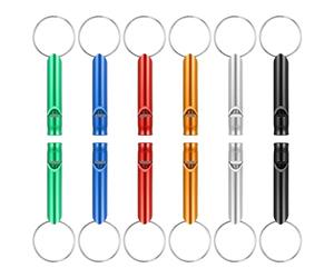 Fischietto per triller, in alluminio, 12 pezzi, fischietto per triller, forte emergenza, decibel di emergenza, con portachiavi, fischietto di salvataggio, piccolo thriller per attività all'aria