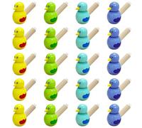 Fischietto per Uccelli, 20 Pezzi Fischio di Animale in Legno, Uccelli Giocattolo Fischio del Giocattolo Strumento Musicale per I Bambini, Giocattolo Musicale per Feste,Colore Casuale