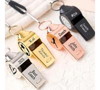 Fischietto Personalizzato Con Cordino, Fischietti Personalizzati Con Testo E Icone Per Allenatori Di Pallacanestro/calcio/pallavolo Con Cordino Decorativo(Rose Gold)