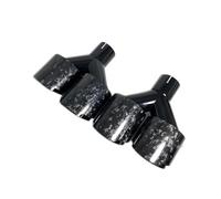 Fischietto Tubo Scarico 1 Paio Di Terminali Di Scarico Doppi In Fibra Di Carbonio Forgiata Sinistra + Destra Per Auto Modifica Del Tubo Di Scarico Turbocompressore(ID 60mm-OD 101mm)