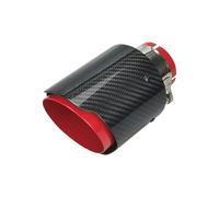 Fischietto Tubo Scarico 1 Pezzo Di Tubo Scarico Per Auto Marmitta Punta Scarico Universale Tubo Rosso Carbonio Nero Lucido Bordo Dritto Turbocompressore(Inlet60 Outlet101)