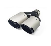 Fischietto Tubo Scarico 1 Pz. Ugello Di Scarico Per Auto In Acciaio Inox Opaco + Nero Esterno Silenziatore Modificato A Doppia Estremità Copertura Tubo Scarico(Left in63mm out89mm)