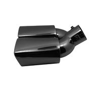 Fischietto Tubo Scarico 1 Pz Universale Doppio Ugello Per Tubo Scarico Terminale Posteriore Marmitta In Acciaio Inox Tubo Di Scarico A Bocca Quadrata Copertura Tubo Scarico(BlackCurved)
