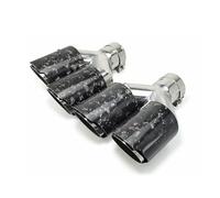 Fischietto Tubo Scarico Terminale Scarico Doppio Per Auto In Fibra Carbonio Forgiata + Acciaio Inossidabile Argentato Modifica Tubo Terminale Doppio Copertura Tubo Scarico(Equal in63mm out89mm)