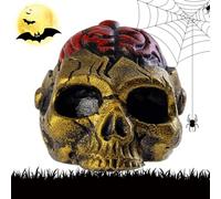 Fischietto urlante, decorazione per Halloween con testa di scheletro - design cervello scherzo strumento di avvertimento decorativo per adulti escursionismo zaino in spalla avventura all'aperto