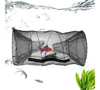 Fischreuse - Rete in nylon, 30 x 60 cm, 380 g, trappola per esche per pesci, granchi, trappola pieghevole per trota di pesce persico, pesca alla , trappola portatile per l'uso su kayak, lago