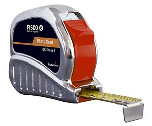 Fisco Tri-Matic - Flexometro professionale Classe I, con scatola cromata, 10 m x 25 mm